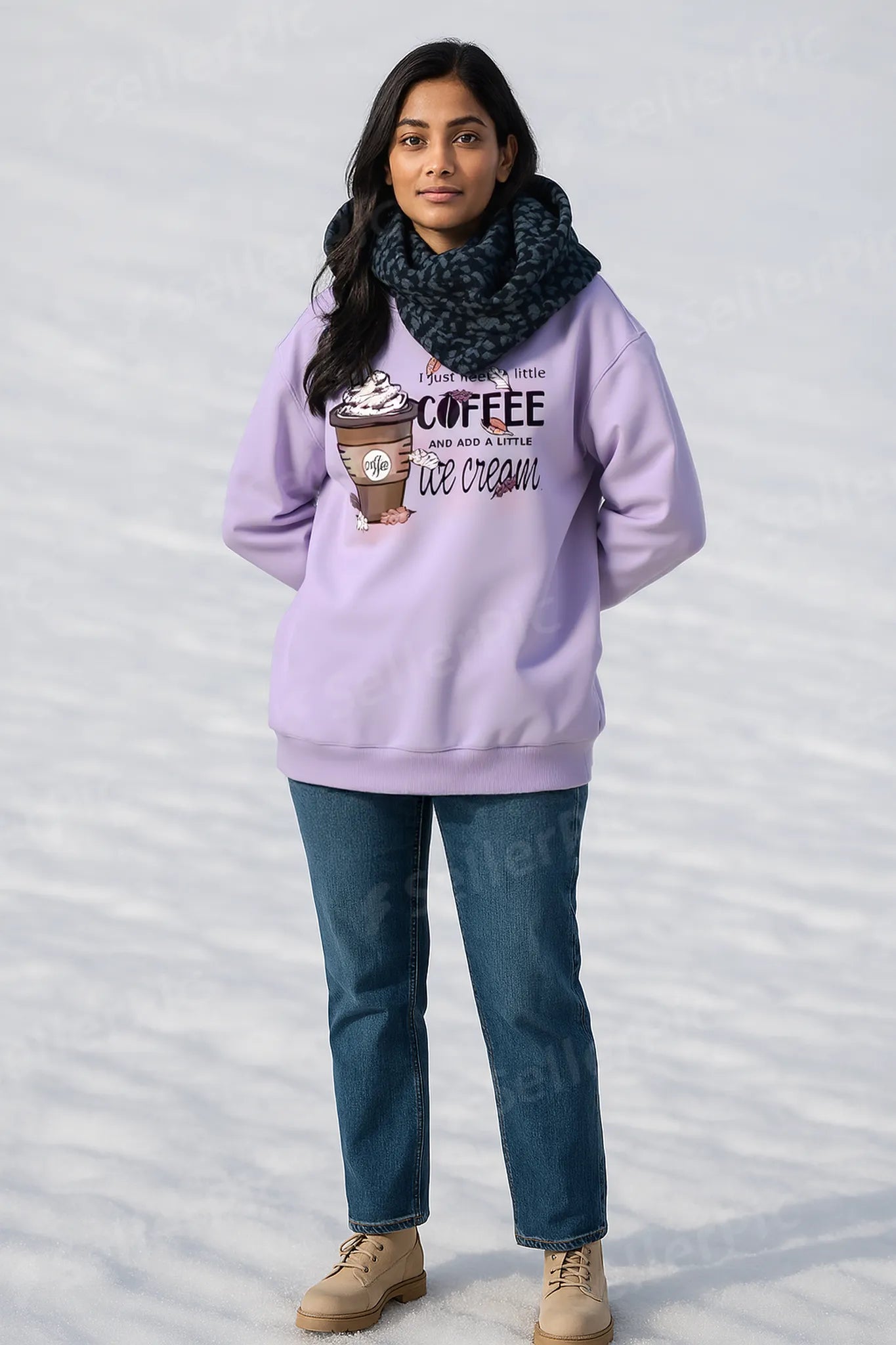 Caffeine Queen ☕ Oversized Sweatshirt – Winter Coffee Collection