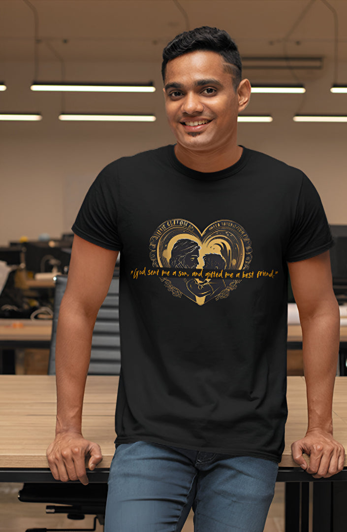 “God Sent Me  Son, and Gifted Me a Best Friend – Father & Son T-Shirt”Unisex Standard Crew T-Shirt Unisex Standard Crew T-Shirt