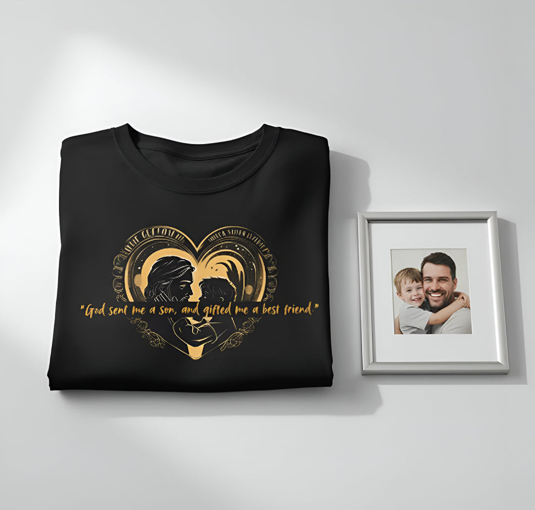 “God Sent Me  Son, and Gifted Me a Best Friend – Father & Son T-Shirt”Unisex Standard Crew T-Shirt Unisex Standard Crew T-Shirt