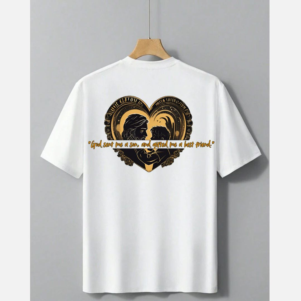 God Sent Me My Son and Gifted Me a Best Friend –  Father & Son Matching T-ShirtUnisex Standard Crew T-ShirtUnisex Standard Crew T-Shirt