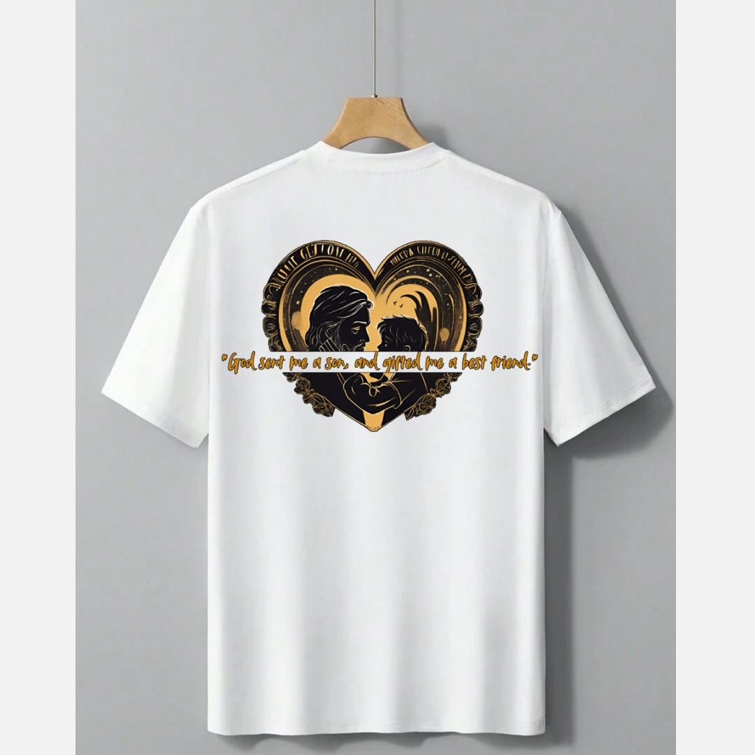 God Sent Me My Son and Gifted Me a Best Friend –  Father & Son Matching T-ShirtUnisex Standard Crew T-ShirtUnisex Standard Crew T-Shirt