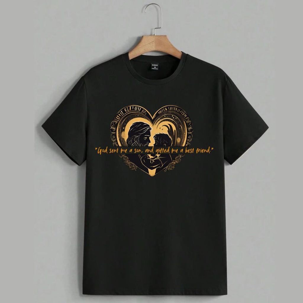 “God Sent Me  Son, and Gifted Me a Best Friend – Father & Son T-Shirt”Unisex Standard Crew T-Shirt Unisex Standard Crew T-Shirt