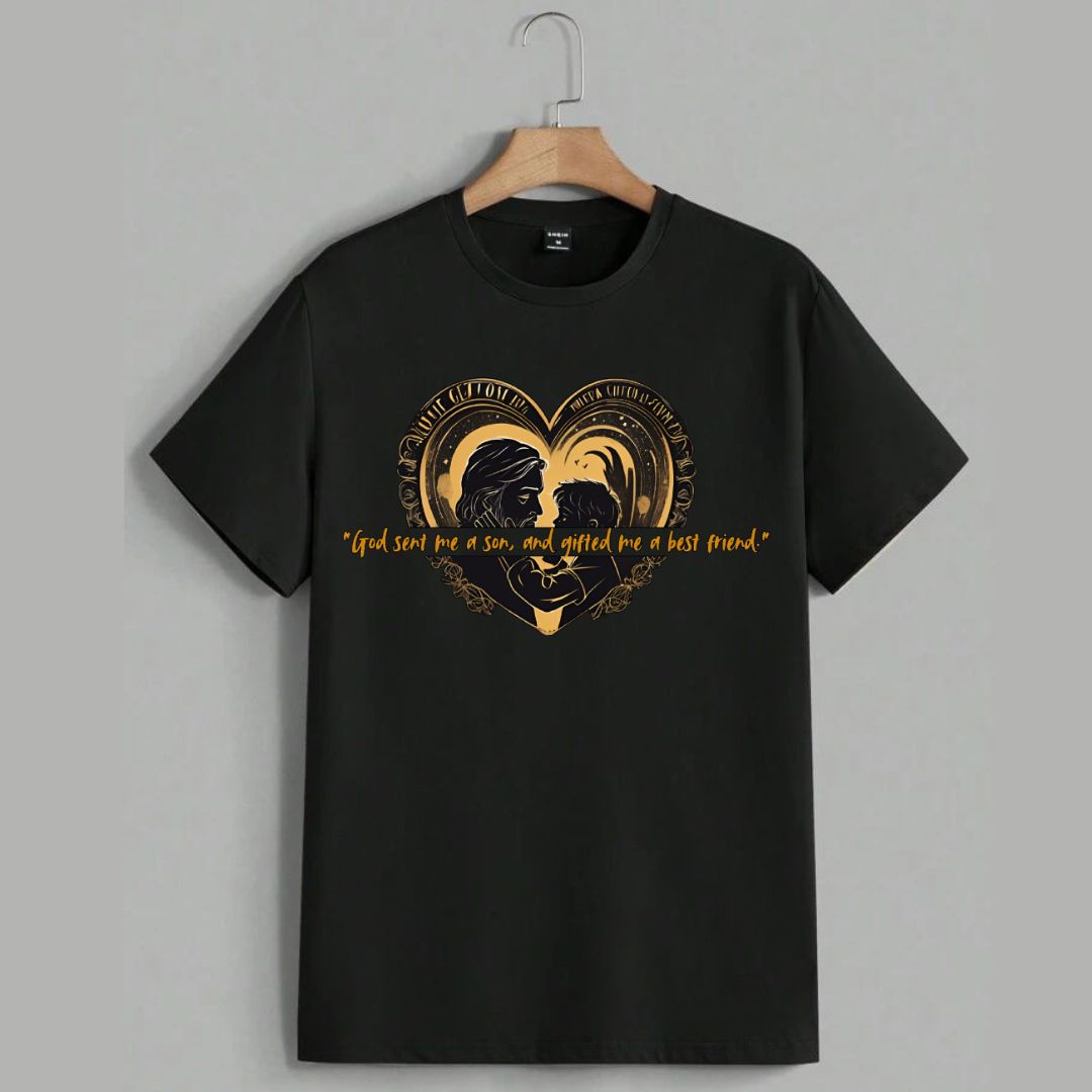 “God Sent Me  Son, and Gifted Me a Best Friend – Father & Son T-Shirt”Unisex Standard Crew T-Shirt Unisex Standard Crew T-Shirt
